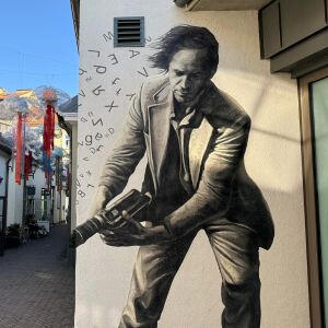 Žydai berniukai prekiaujantys laikraščiais Vilniuje Neofreska senajame Vilniaus žydų kvartale - piešinys ant sienos, kuriame pavaizduoti du žydai berniukai prekiaujantys laikraščiais jidiš kalba.